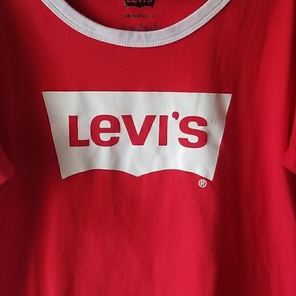 Levi's Girl's L 12-13 yrs red and white tee Shirt - Picture 3 of 6
